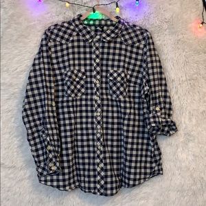 Checkered button up shirt